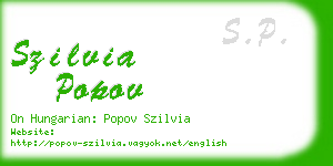 szilvia popov business card